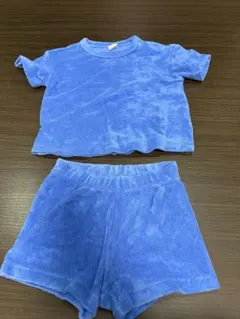 H&M 12M 青 Tシャツとショートパンツセット