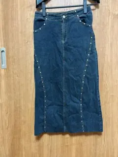 デニムロングスカート　ストレッチ素材　大きめ