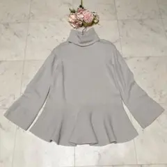 フォクシーニューヨーク　ペプラムフレアニット　カシミヤ混　38