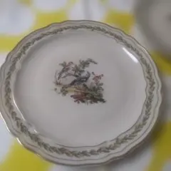 フランス製　アンティーク　鳥の絵柄 磁器製 プレート 皿のサムネイル