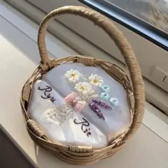 花束バスケットリングピロー