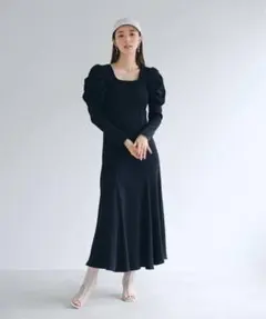 SNIDEL バックオープンカットワンピース ブラック