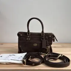 極美　Coach ライダー サッチェル バッグ 24 チョコレートのサムネイル