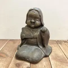 E-4 昭和レトロ 時代物 お多福 お福さん おかめ 招き 手招き 置物 銅製
