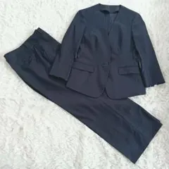 スーツカンパニー　パンツスーツ　ノーカラー　洗濯可能　洗える　42 セットアップ