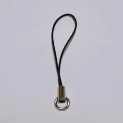 美品✨️ ハンドメイド材料 ストラップ金具 松葉紐 黒 根付け キーホルダー用