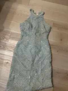 セクシー　ツイード　ノースリーブ　タイトドレス　Sサイズ