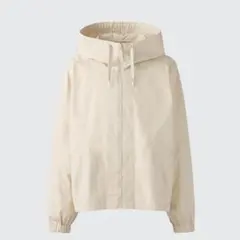ポ*ポ様 UNIQLO U フーデッドブルゾン美品ナチュラルサイズL