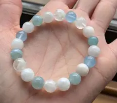 アクアマリン・ムーンストーン・セリサイトインクォーツブレスレット