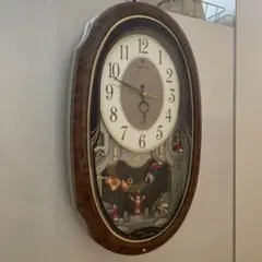 SEIKO メロディ時計 AM213H wave symphony 電波 振り子 電波からくり時計 ウェーブシンフォニー 茶木目模様 AM213H SEIKO
