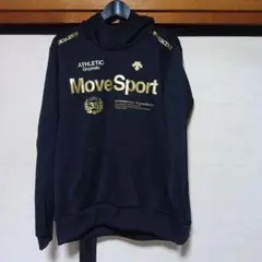 美品✨️ DESCENTE MoveSport ブラック/ゴールド パーカー O