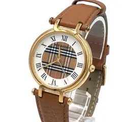 稼働品☆ BURBERRY バーバリー 腕時計 ノバチェック 11200G 茶色 