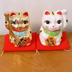 招き猫セット（金色・白色）