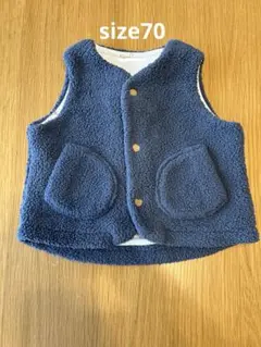 UNIQLO ボアフリースベスト 70 BLUE