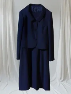 ネイビー ワンピーススーツ ボタン付きジャケット　15号