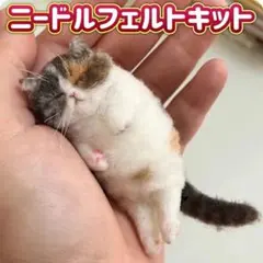 ニードルフェルトキット　ねこ　羊毛フェルトキット　DIY 可愛い　猫　初心者