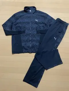 PUMA ジャージ上下セット ブラック幾何学模様