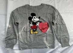 【美品】ミッキーマウス ハート刺繍 セーター Lサイズ　137-142cm