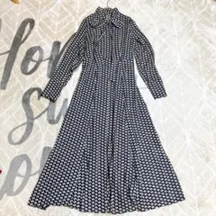 【美品】FRAY I.D プリントボウタイロングワンピース 0