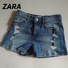 ZARA デニムショートパンツ ダメージ加工 152cm 11-12歳