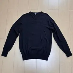 UNIQLO メリノウール Vネックセーター ブラック メンズ M ユニクロ