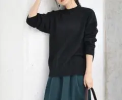 【未使用タグ付】earthmusic&ecology ゆるニットプルオーバー黒F