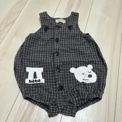 bebe チェック柄ロンパース　80cm