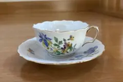 k*i様 Meissen マイセン 金彩 果実 フルーツ 花 カップ ソーサー 