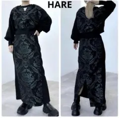 美品✨HARE セットアップ ゴブランキリカエ スウェット スカート 金黒 