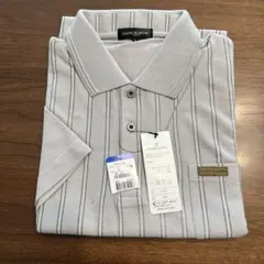 CLAUDIO VALENTINO ストライプ ポロシャツ L