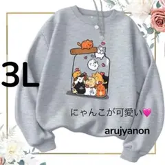 ㊴ 大きいサイズ チュニック トレーナー 3L ブラウス トップス 可愛い V