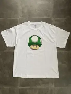 00s ゲームtシャツ マリオ 任天堂 Nintendo 1アップキノコ　白