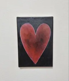 ハートの絵、絵画、原画、インテリア、現代アート、LOVE、幸せを呼ぶ