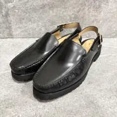 未使用級✨ パスクッチ ローファーサンダル バックストラップ レザー 黒 39のサムネイル