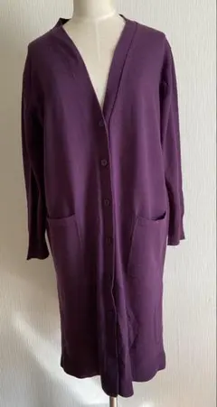 レプシィム　洗濯機で洗える12ゲージＷスリット　ロングカーディガン