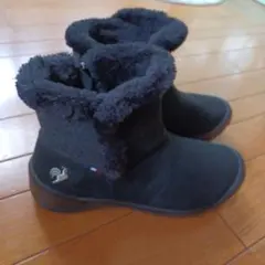 黒スエードファー付きムートンブーツ