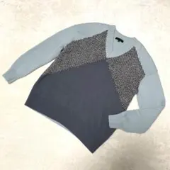 【極美品】ICB Vネック ニット ウール 千鳥格子 S 大きめ