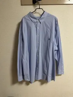 【ビックサイズ】Ralph Lauren 水色 チェック柄 長袖シャツ 4XB