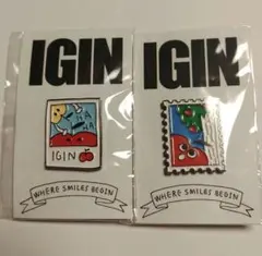 IGIN アイギン ポップアップ　ガチャ　ピンバッジ　2種セット ①のサムネイル