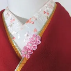 重ね襟　重ね衿　飾り　振袖　七五三　二尺袖　袴　着物　和装小物　ピンク　パール