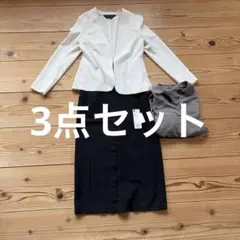 小柄さん【INDIVI他】ジャケット、シャツ、ブラック スカートセットアップ S