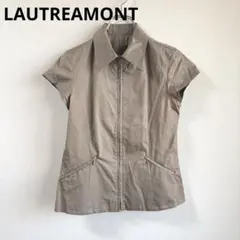 ロートレアモン LAUTREAMONT ジップアップ 半袖ブルゾン 茶 M 綿のサムネイル