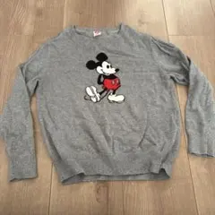 UNIQLO Disney ミッキー コットンニット　グレー 120