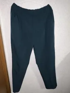 ウエストゴム ダークグリーン テーパードパンツ Lサイズ