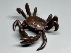 Ｐ７２３　蓋置　『千秋長治造』『蝋型鋳銅』『蟹蓋置』　共箱　茶道具 P723 蓋置 『千秋長治造』『蝋型鋳銅』『蟹蓋置』 共箱 茶道具