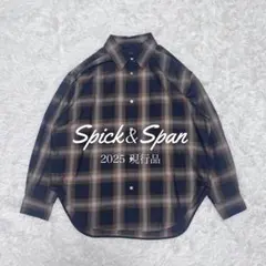 25年 極美品 Spick & Span メタルボタンTRチェックルーズシャツ