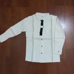 レナウン　長袖シャツ　チェック　ネクタイ付　昭和レトロ　130　綿100％