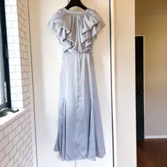 美品ドリードール　ロングワンピース　グレー　ドレス　フリル　M