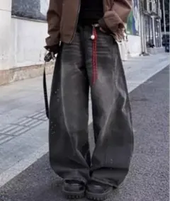 MONO8 ワイドデニムパンツ ダークグレー