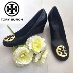 Tory Burch トリーバーチ ウェッジソール パンプス ブラック 黒のサムネイル